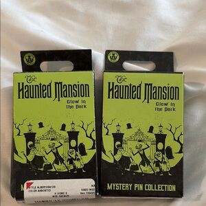 Set of 2 The Haunted Mansion Glow in the Dark Mystery Pin Collection